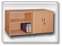 Click to view open shelf swing door credenza